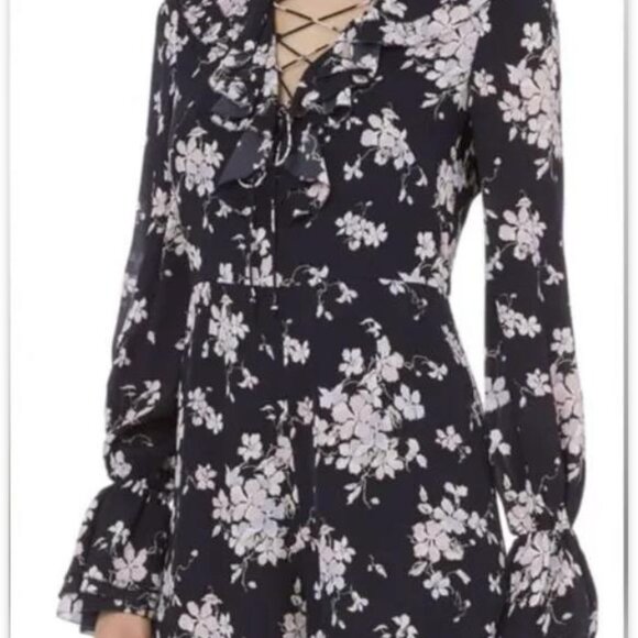 Intermix Floral Navy Women's romper - Picture 1 of 4